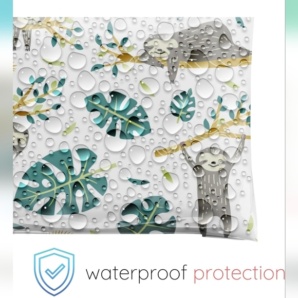 Polymailers Bundle 10 Count Sloth Leaf & Thank You Stickers Or QR Code Stickers - Picture 2 of 3